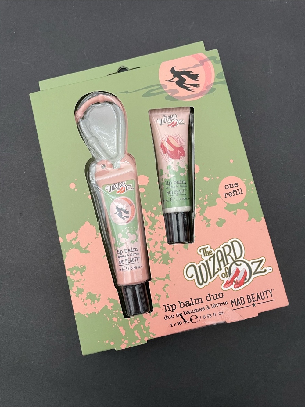 Mad Beauty the Wizard of Oz Lip Balm Duo with lip balm holder for Wicked fans